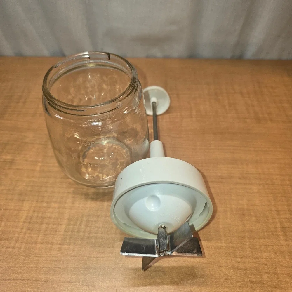 Vintage 1970s Gemco Food‎ Nut Chopper Stainless Steel Blades Glass Retro Kitchen
